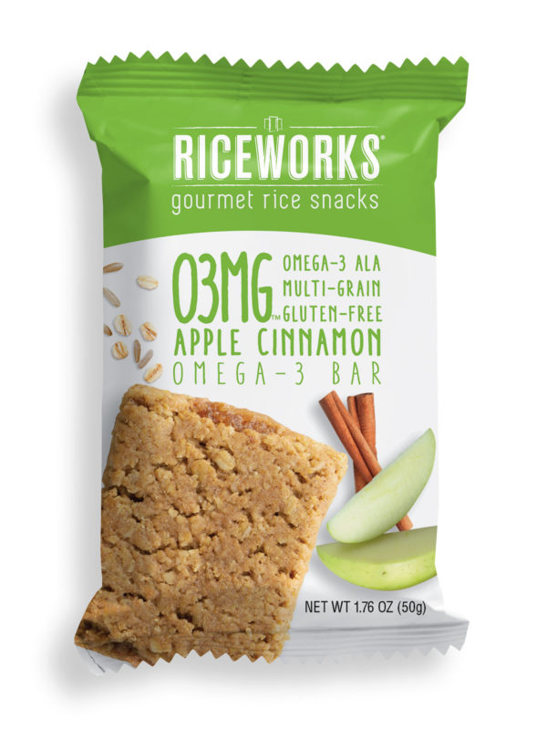 Riceworks O3MG Apple Cinnamon Baked Multigrain Omega-3 Fruit Bar