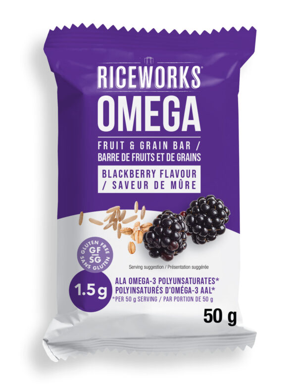 Riceworks Omega - Fruit & Grain Bar / Barre de fruits et de grains - Blackberry Flavour / Saveur de mure
