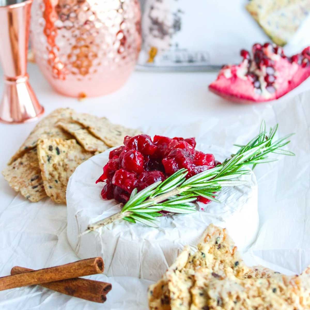 Baked Brie and Cranberry Sauce