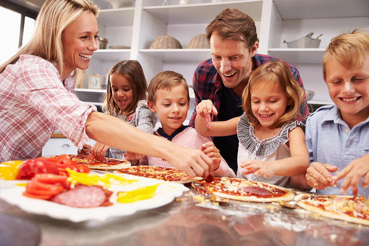 happy family enjoying meal