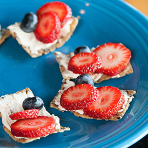 Frosting, Blueberries & Strawberries