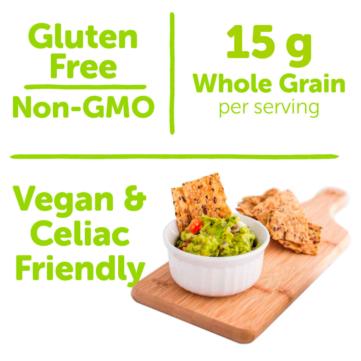 Gluten Free / 15g Whole Grain per serving / Vegan and Celiac Friendly